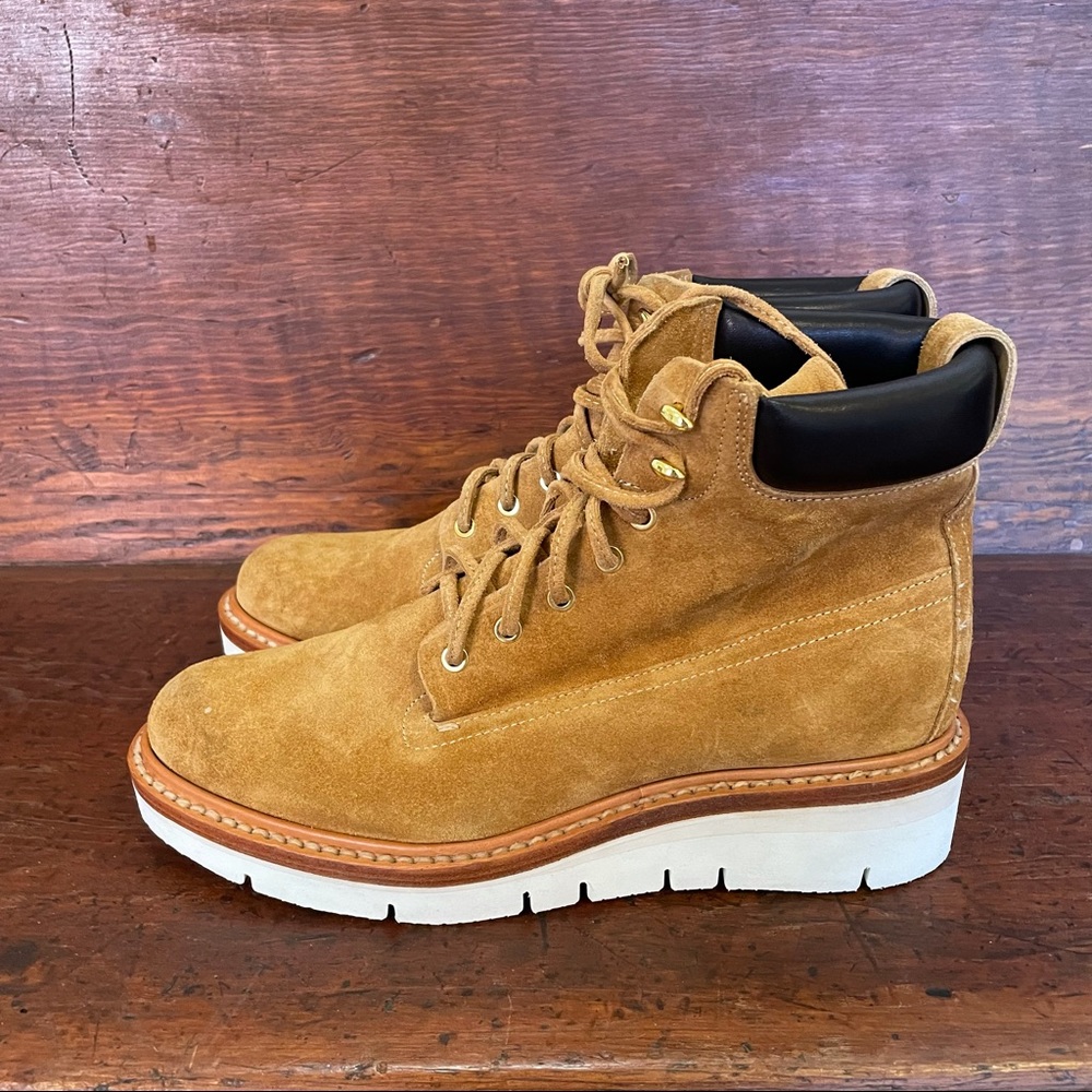 Rag & Bone NYC Suede Lace Up Boots Vibr Vi-Lite Gold women’s size 10 timberland